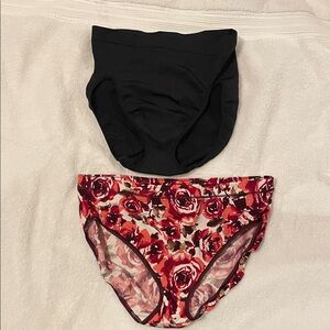 Soma floral and  Barely there black panties size xl